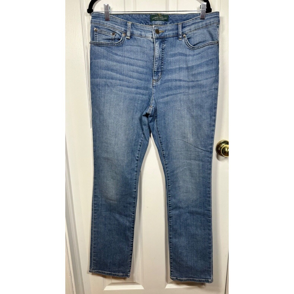 Women's Lauren Ralph Lauren Jeans Co Denim Jeans Size 14 Medium Wash Straigh Leg